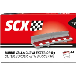 SCX 1:32 U10473 Shoulders with Barriers Outside Shoulders  Radius 3 / 22.5° Curves  x4 Pack