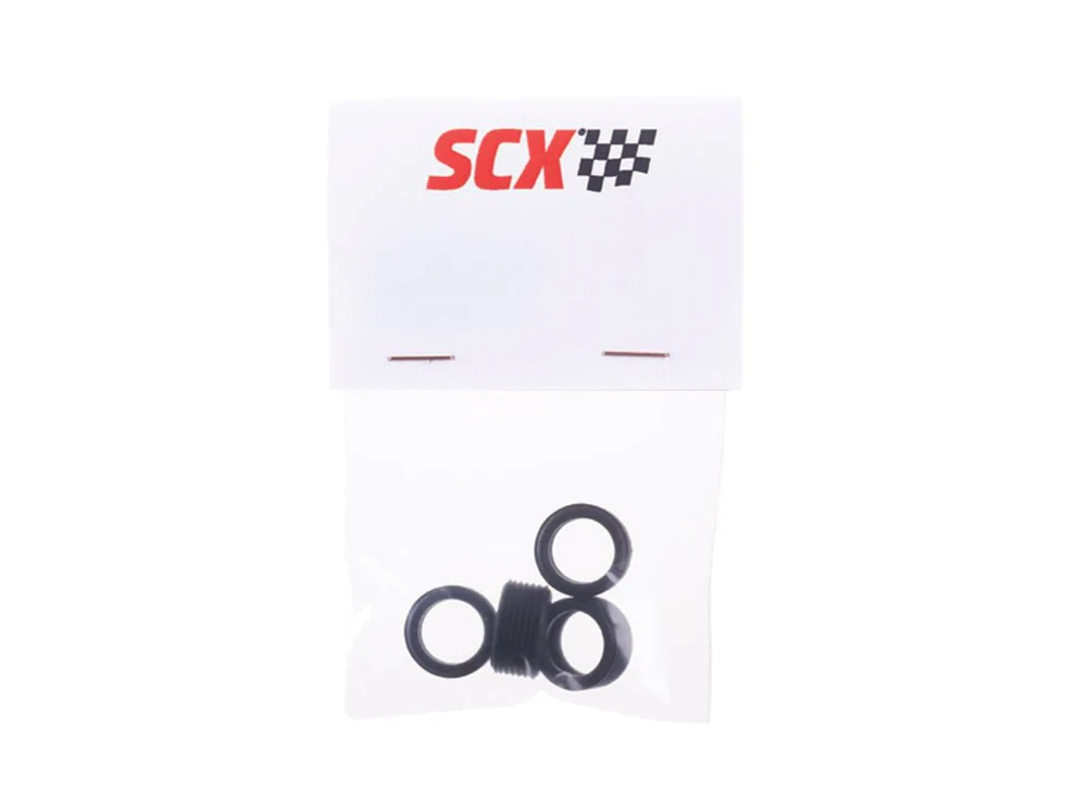 SCX 1:32 U10497 Rubber Tires - Tire Kit #10 19x11.6mm - Ribbed x4 Pack