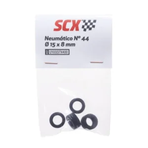 SCX 1:32 U10337 Rubber Tires – Tire Kit #44 15x8mm – Ribbed  x4 Pack