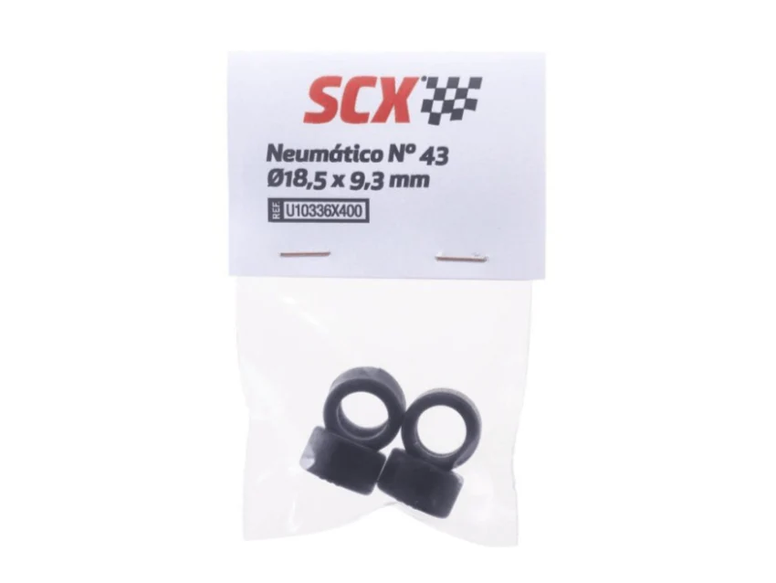 SCX 1:32 U10336 Rubber Tires - Tire Kit #43 18.5x9.3mm - Slick x4 Pack