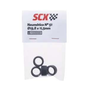 SCX 1:32 U10335 Rubber Tires – Tire Kit #51 19.8×11.5mm – Slick  x4 Pack