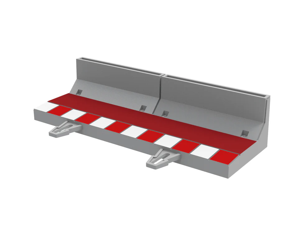 SCX 1:32 U10488 Shoulders with Barriers Half Length Straights x4 Pack - Image 3