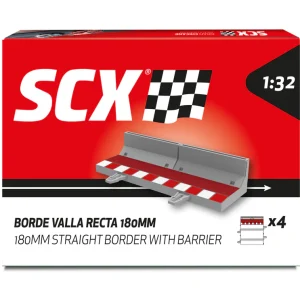 SCX 1:32 U10488 Shoulders with Barriers Half Length Straights  x4 Pack