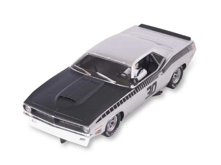 SCX Advance E10432 Plymouth AAR 'Cuda #30 Silver Trans-Am 1970